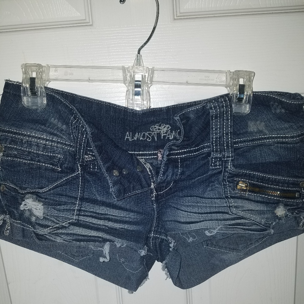 Juniors Almost Famous Jean Distressed Shorts 11